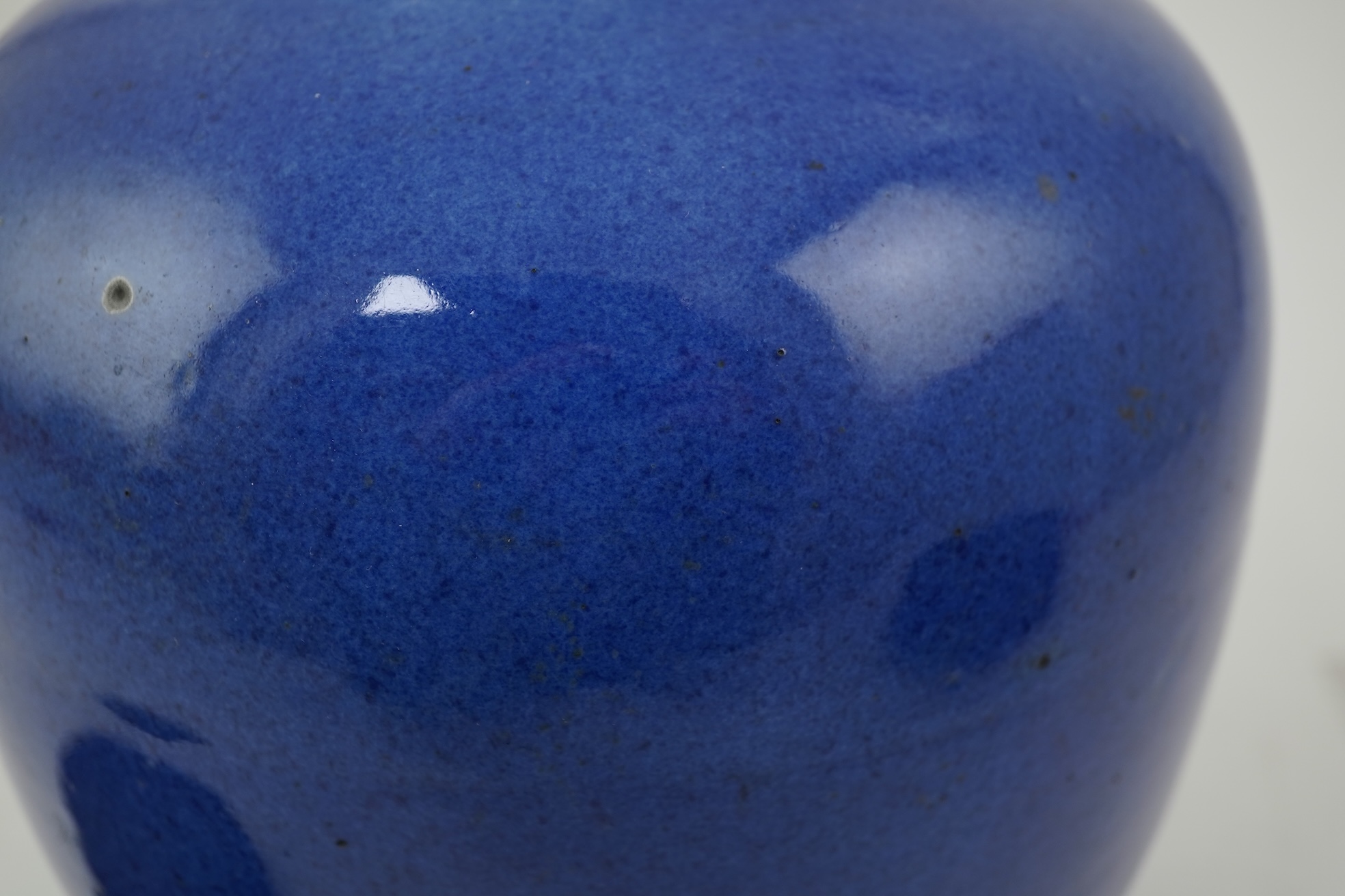 A Chinese powder blue glazed globular jar, 19th century